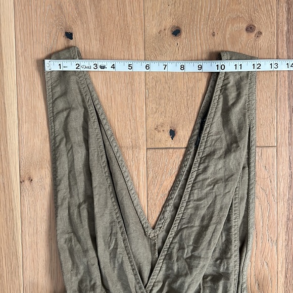 ZARA Pinafore Dress with Pockets - Green - Size: Large - Picture 6 of 15